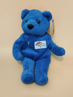 Broncos Elway 7 Plush Blue Bear Stuffed Animal - Embroidered Team Patch